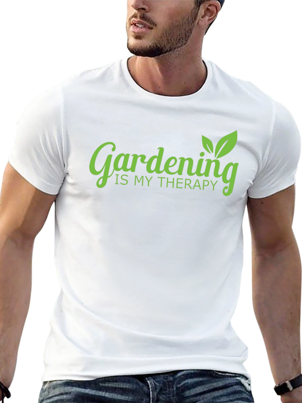 Gardening is My Therapy Black T-Shirt