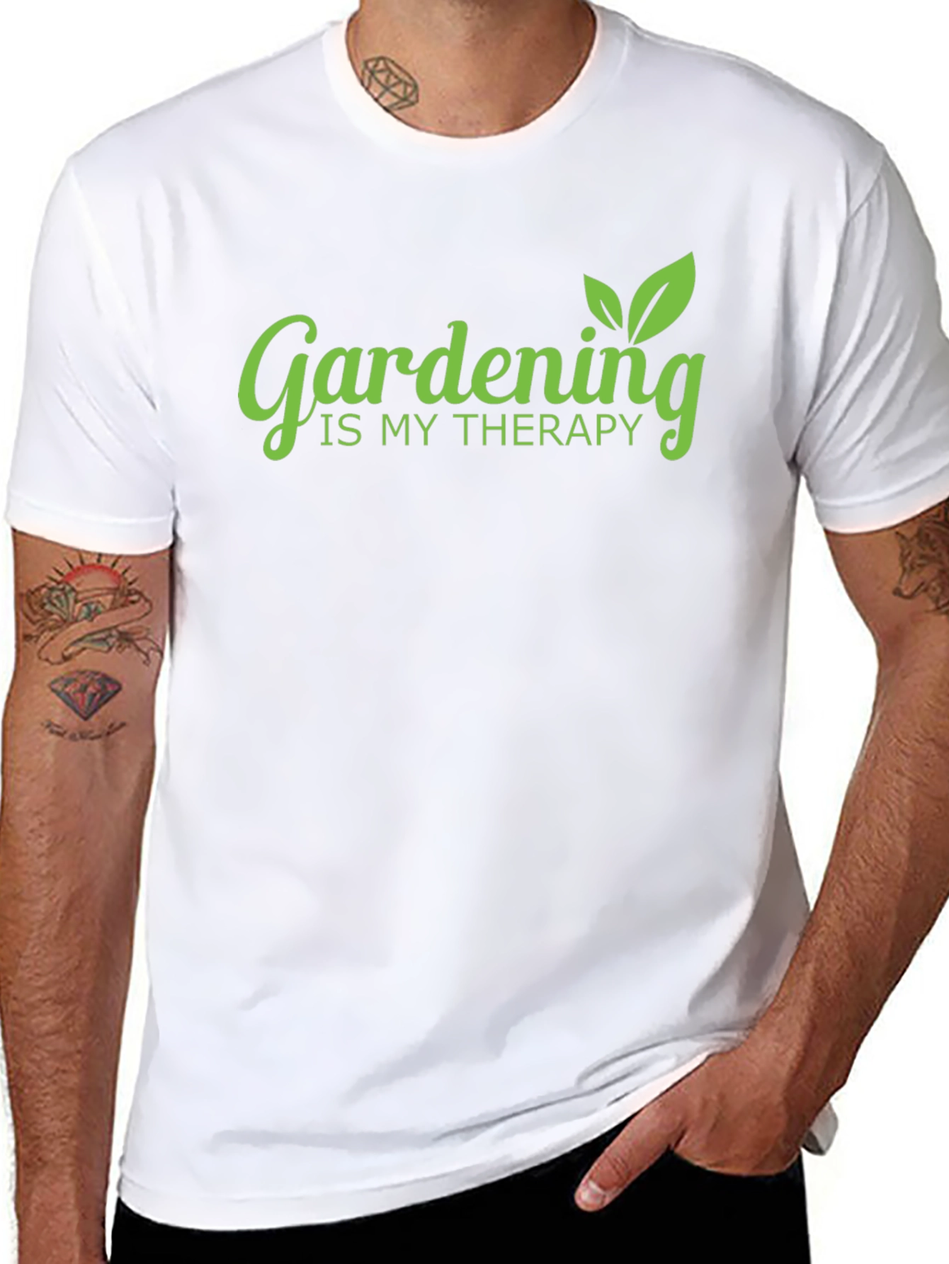 Gardening is My Therapy Black T-Shirt