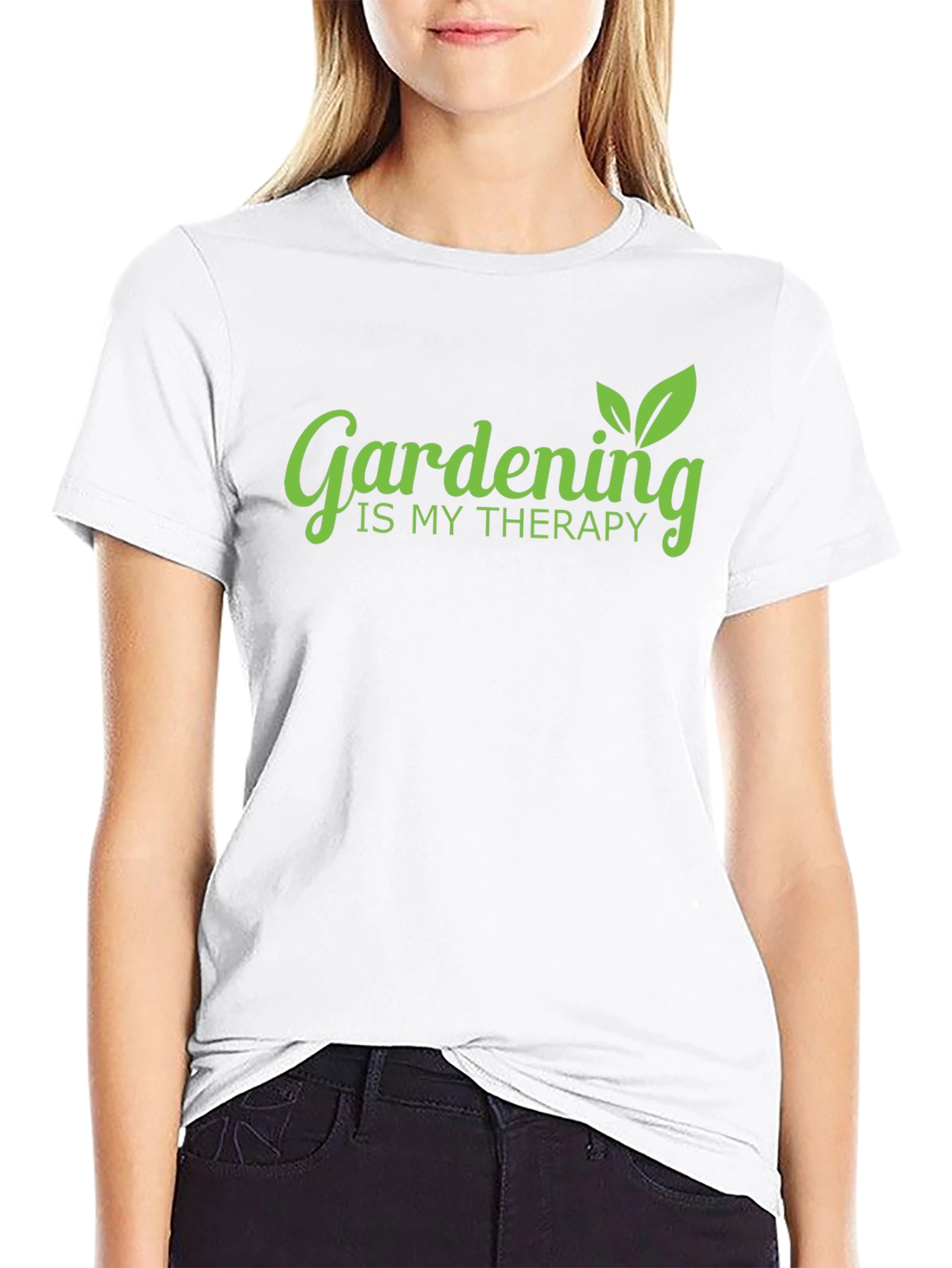 Gardening is My Therapy Black T-Shirt