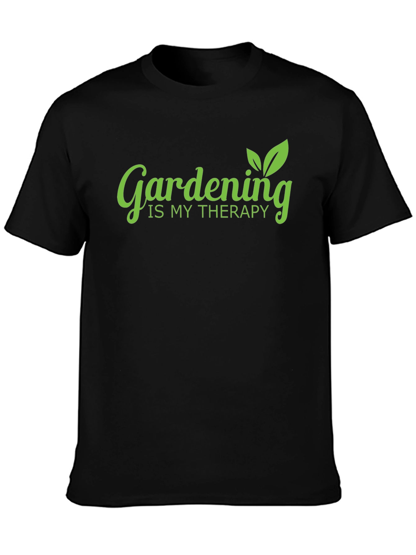 Gardening is My Therapy Black T-Shirt