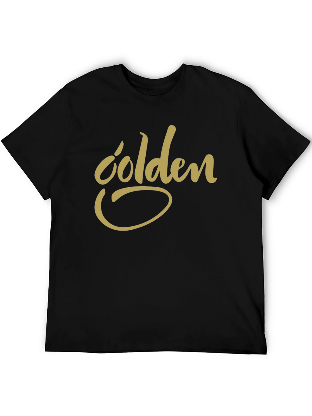 Golden Script Graphic Tee - Black Casual T-Shirt