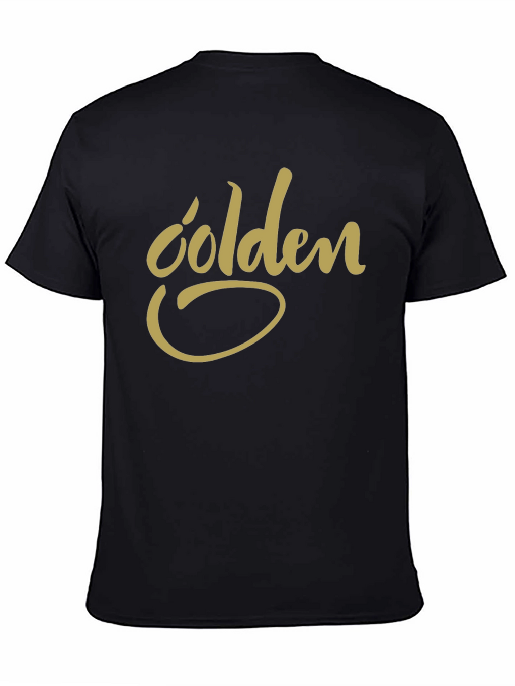 Golden Script Graphic Tee - Black Casual T-Shirt