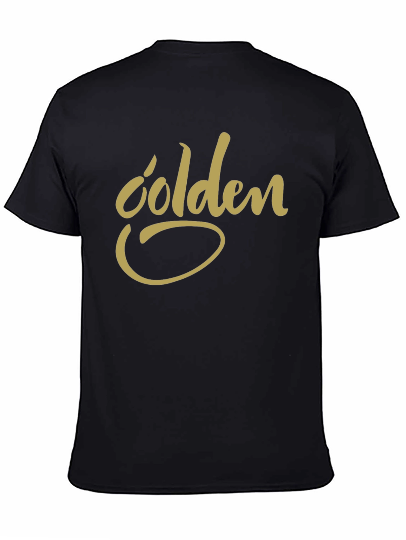 Golden Script Graphic Tee - Black Casual T-Shirt
