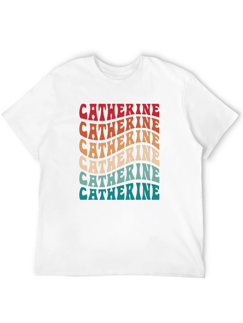 Catherine Retro Wavy Text T-Shirt
