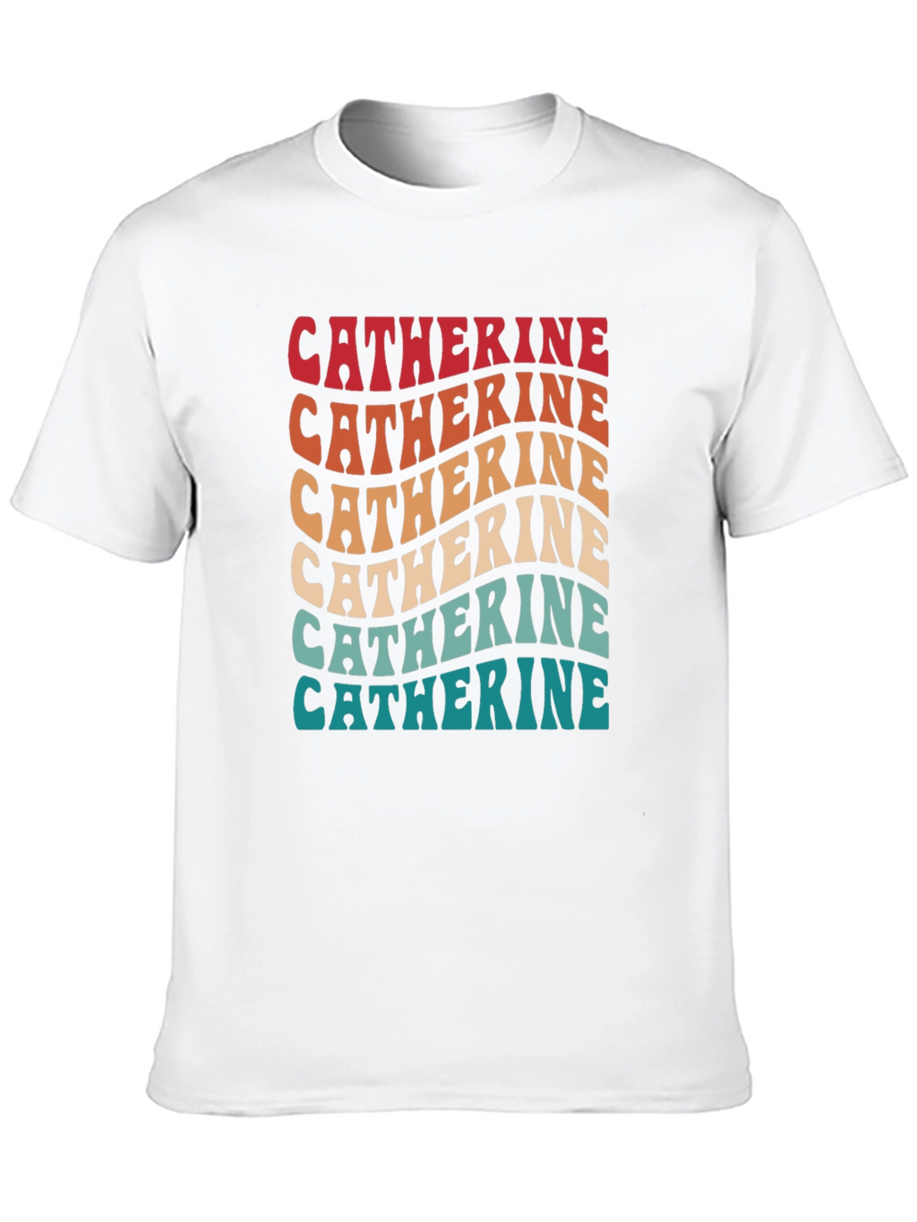 Catherine Retro Wavy Text T-Shirt