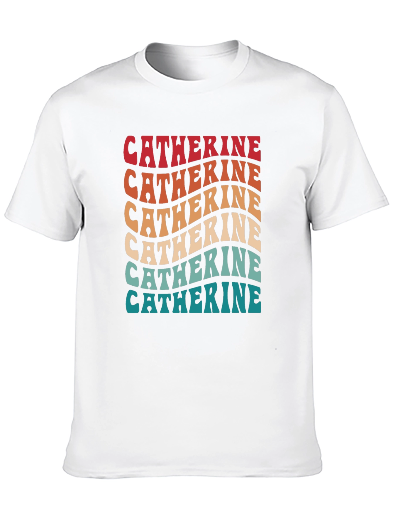 Catherine Retro Wavy Text T-Shirt