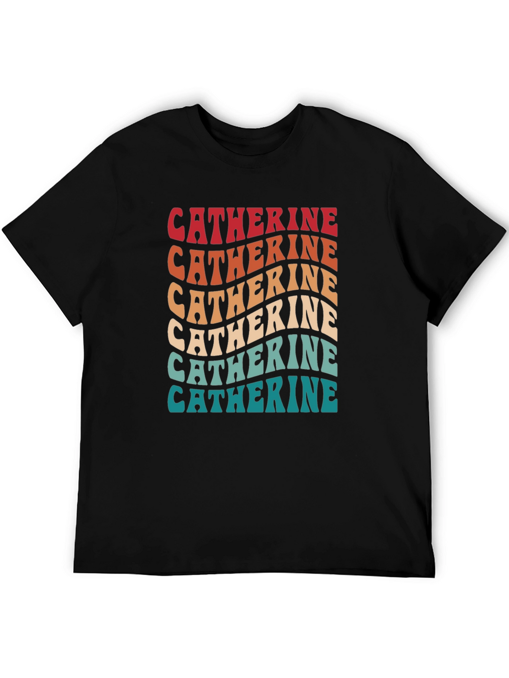 Catherine Retro Wavy Text T-Shirt