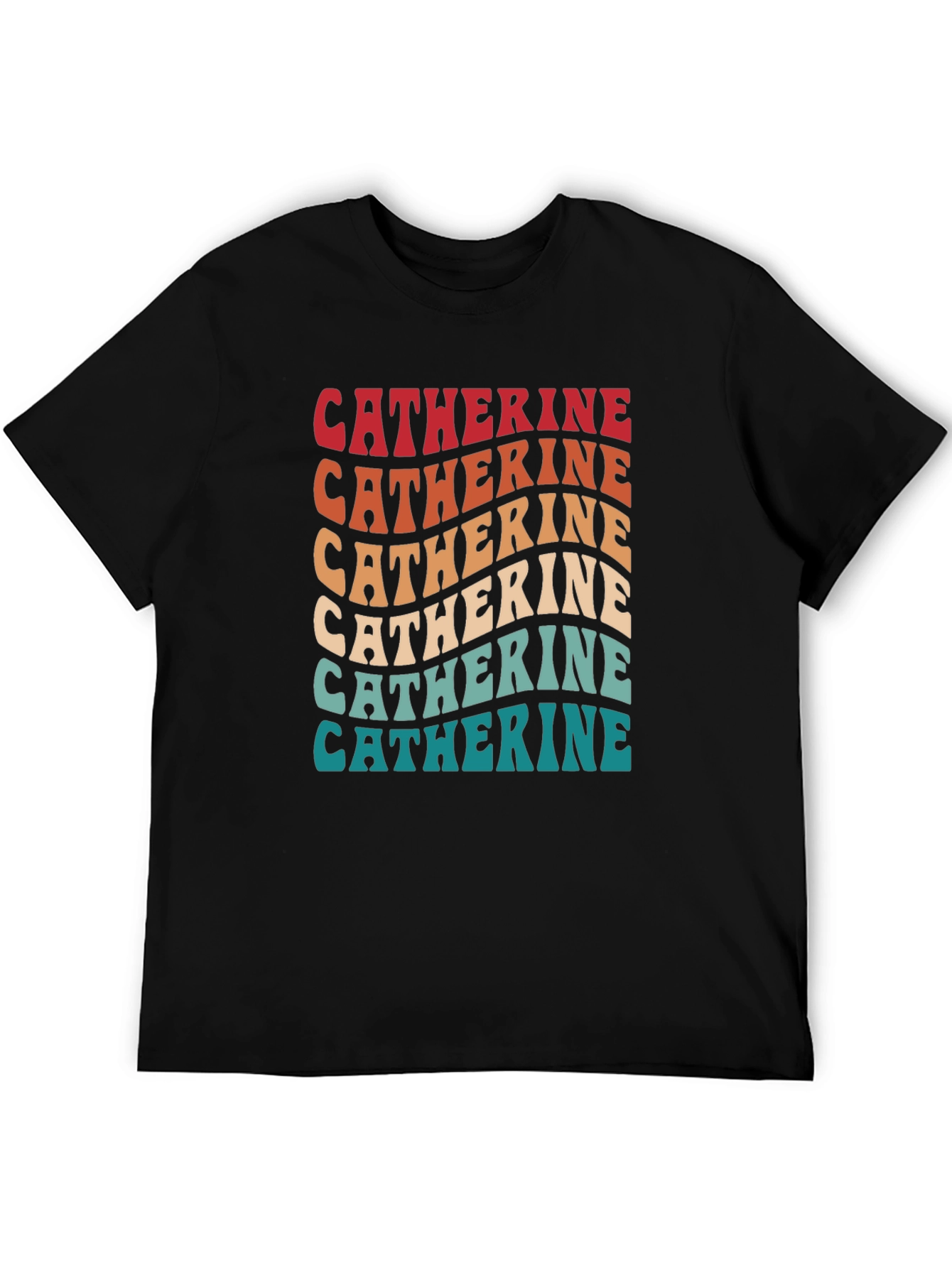 Catherine Retro Wavy Text T-Shirt