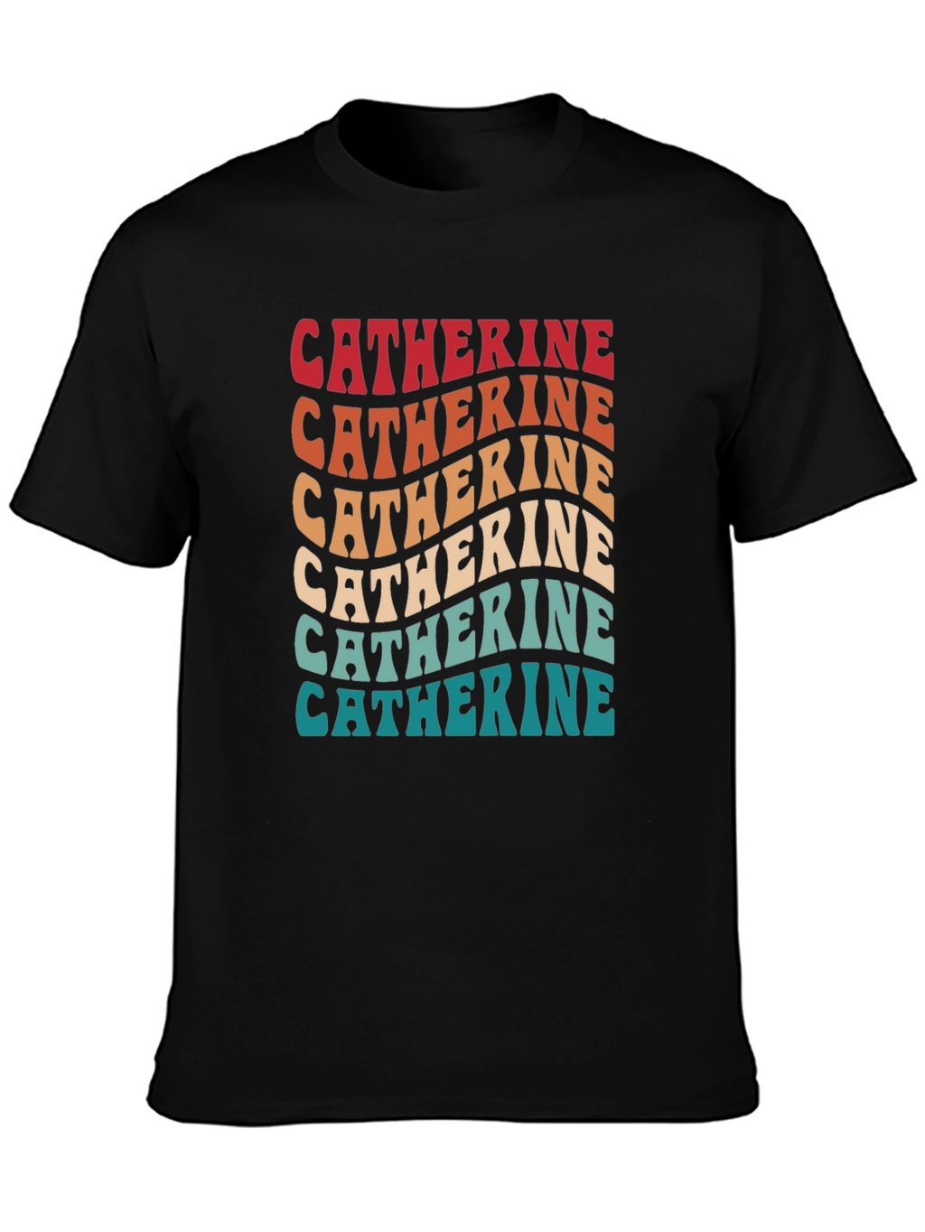 Catherine Retro Wavy Text T-Shirt