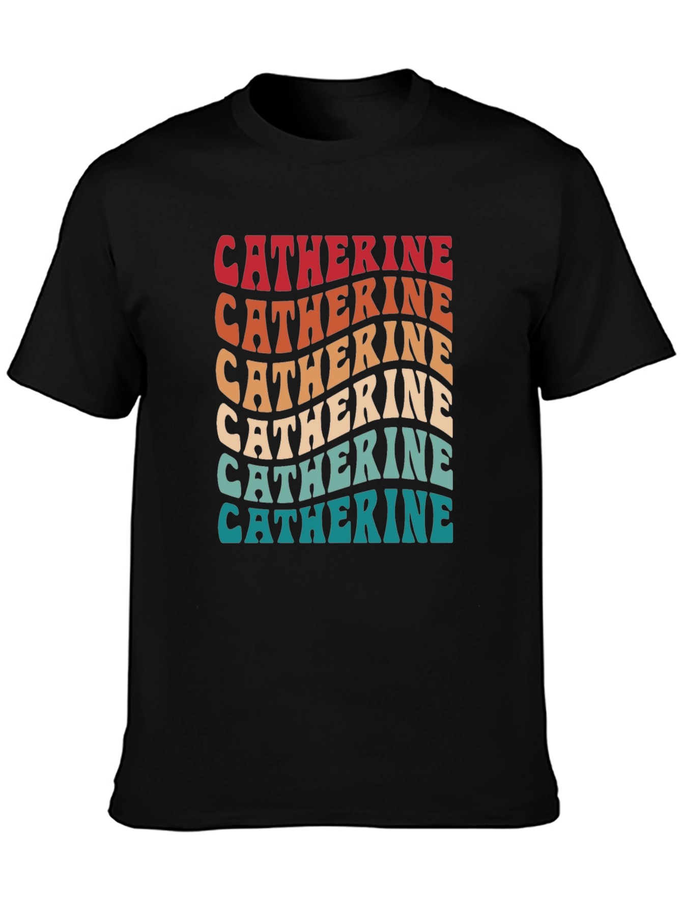 Catherine Retro Wavy Text T-Shirt