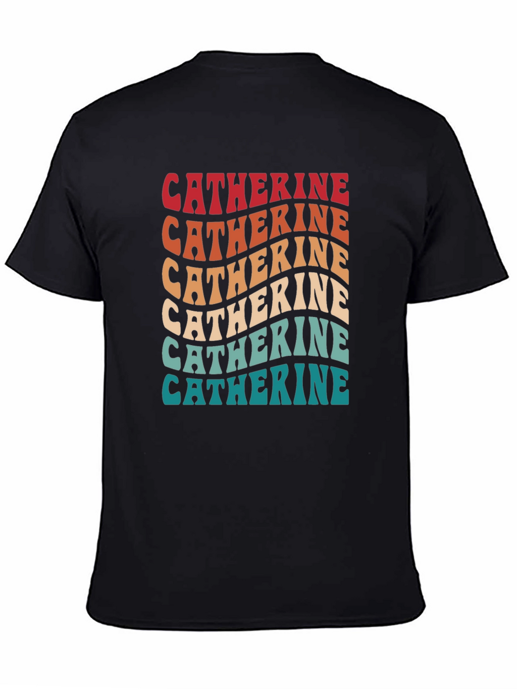 Catherine Retro Wavy Text T-Shirt