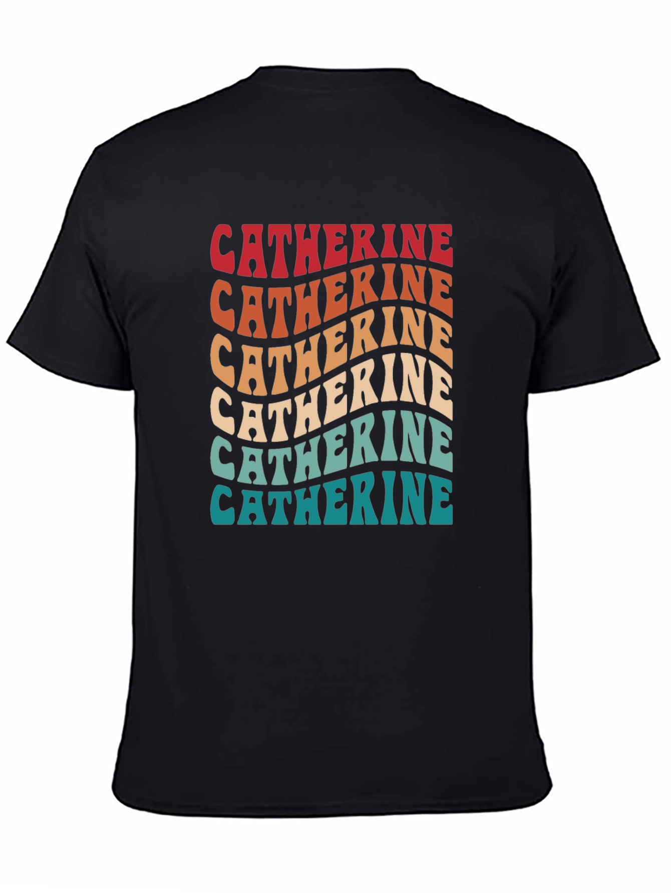 Catherine Retro Wavy Text T-Shirt