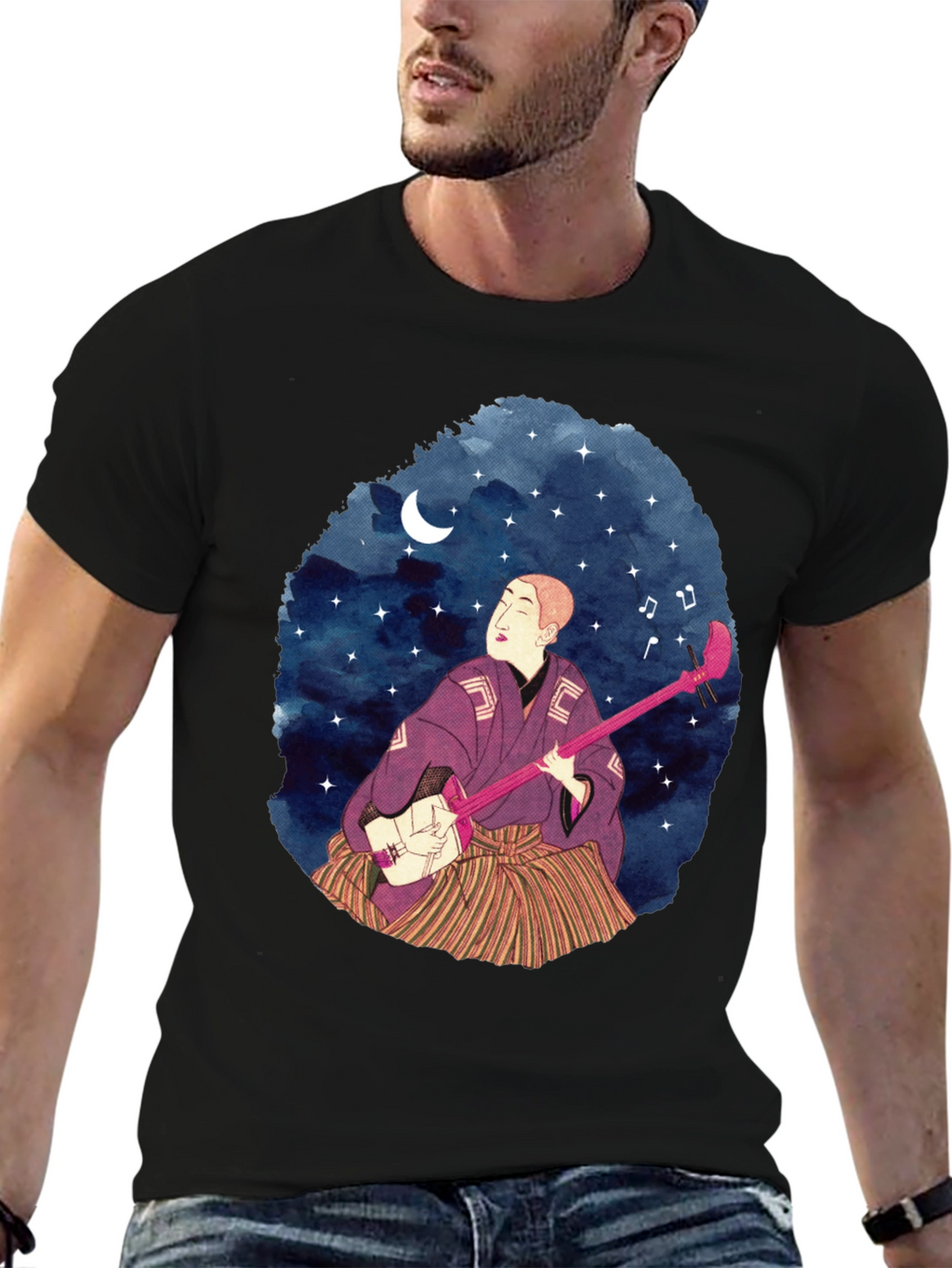 Shamisen Player Graphic T-Shirt