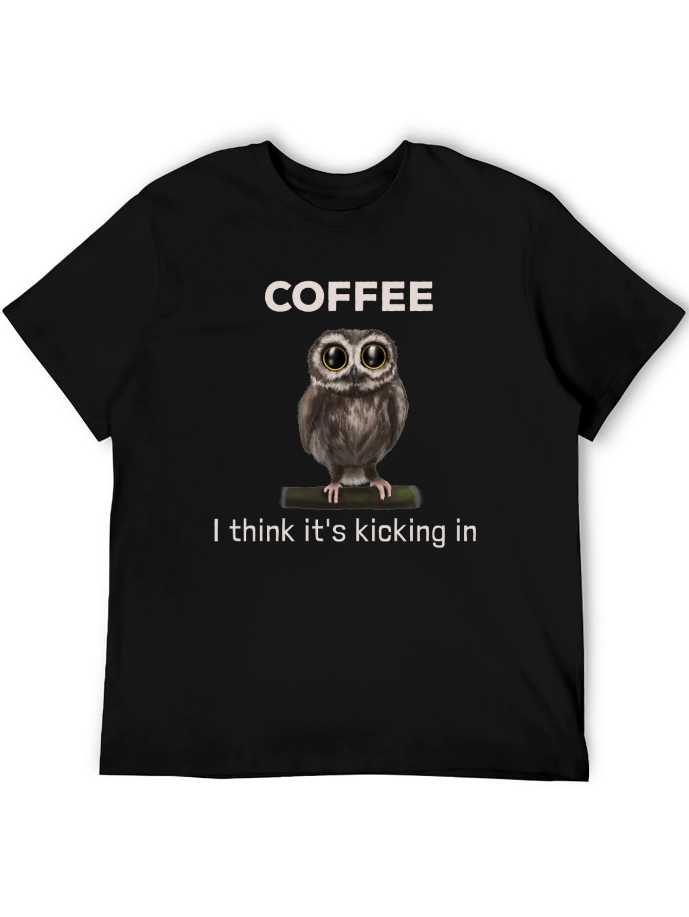 Coffee Owl Graphic Tee - Its Kicking In!