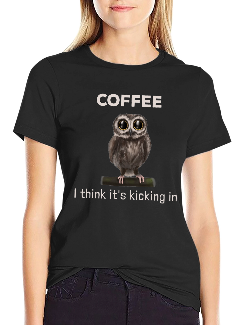 Coffee Owl Graphic Tee - Its Kicking In!