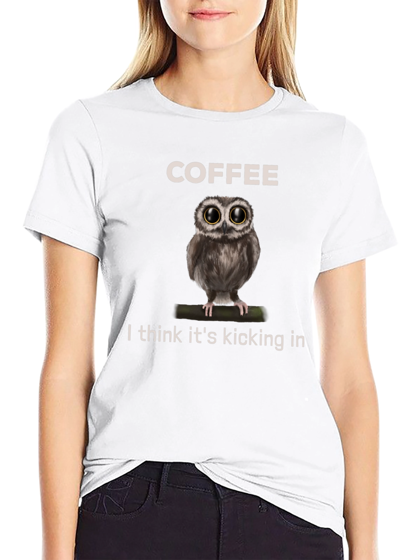 Coffee Owl Graphic Tee - Its Kicking In!