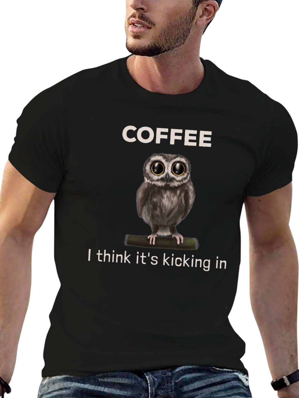 Coffee Owl Graphic Tee - Its Kicking In!
