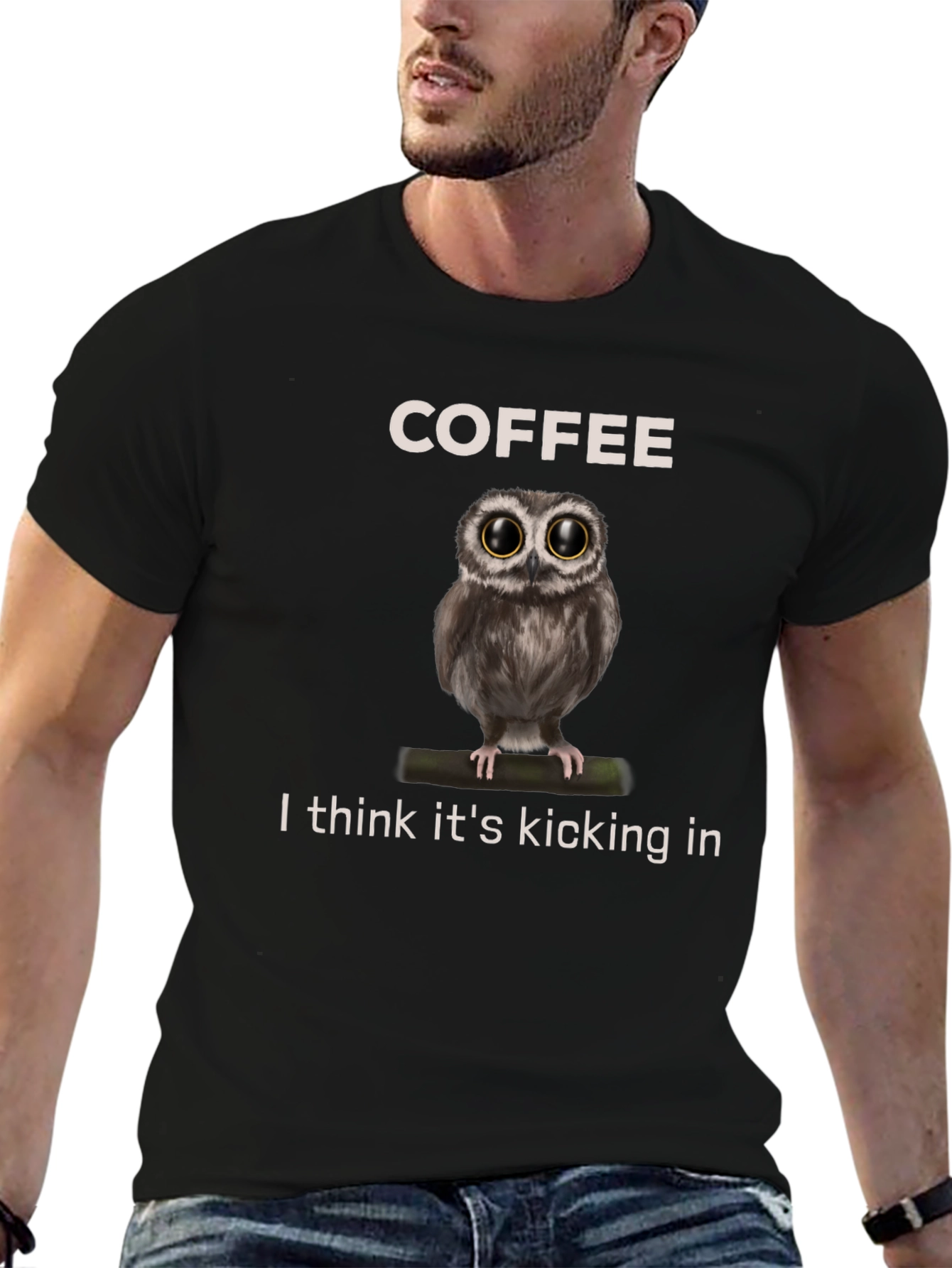 Coffee Owl Graphic Tee - Its Kicking In!