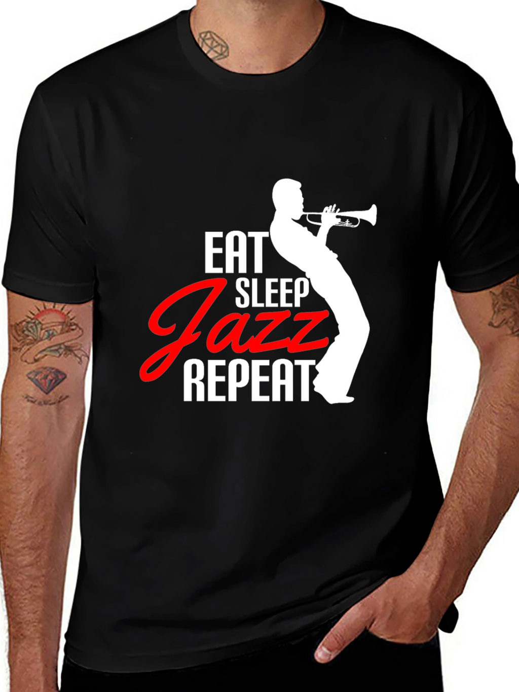 Eat Sleep Jazz Repeat T-Shirt - Music Lover Tee