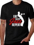 Eat Sleep Jazz Repeat T-Shirt - Music Lover Tee