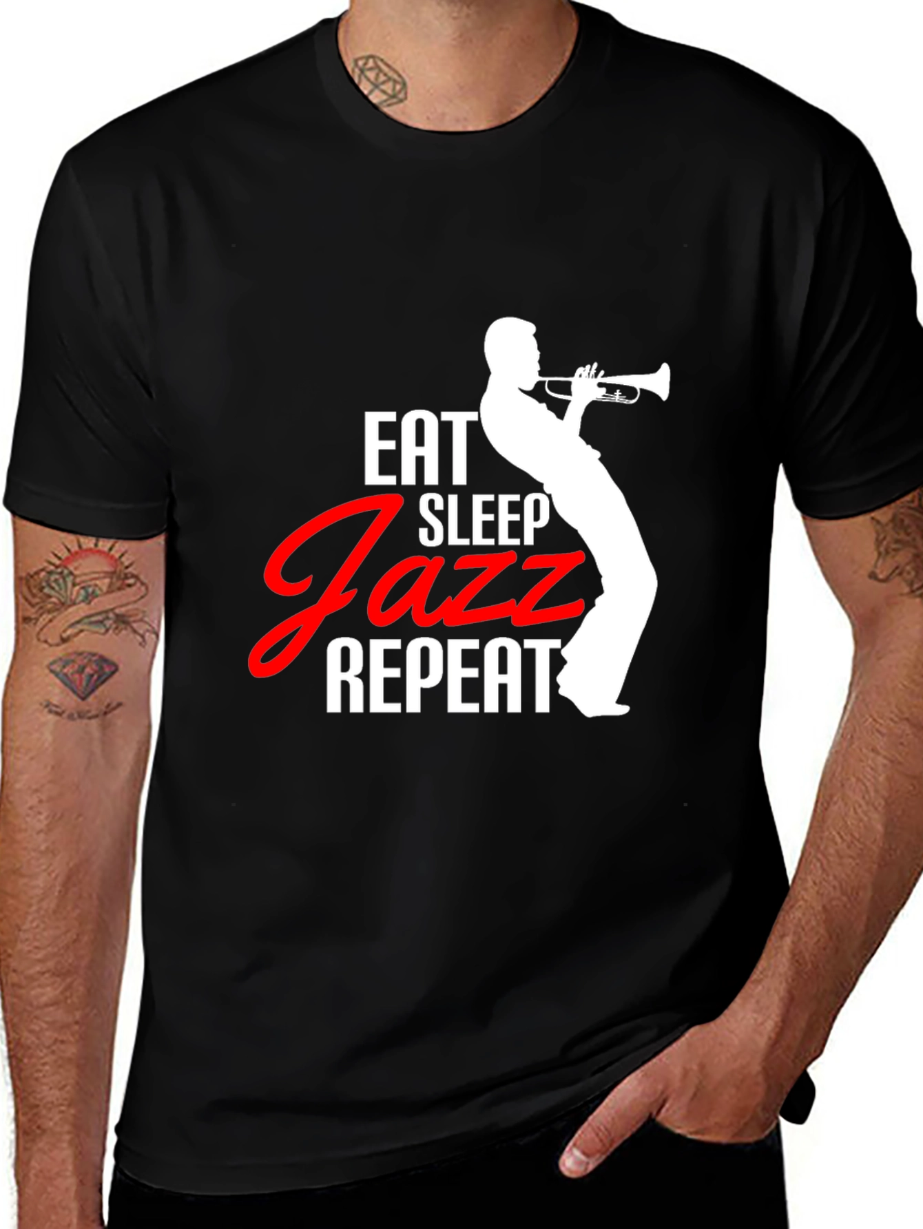 Eat Sleep Jazz Repeat T-Shirt - Music Lover Tee