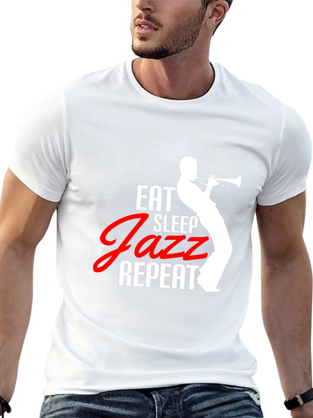 Eat Sleep Jazz Repeat T-Shirt - Music Lover Tee