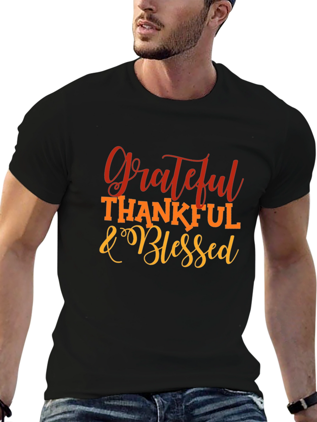 Grateful Thankful Blessed Graphic Tee