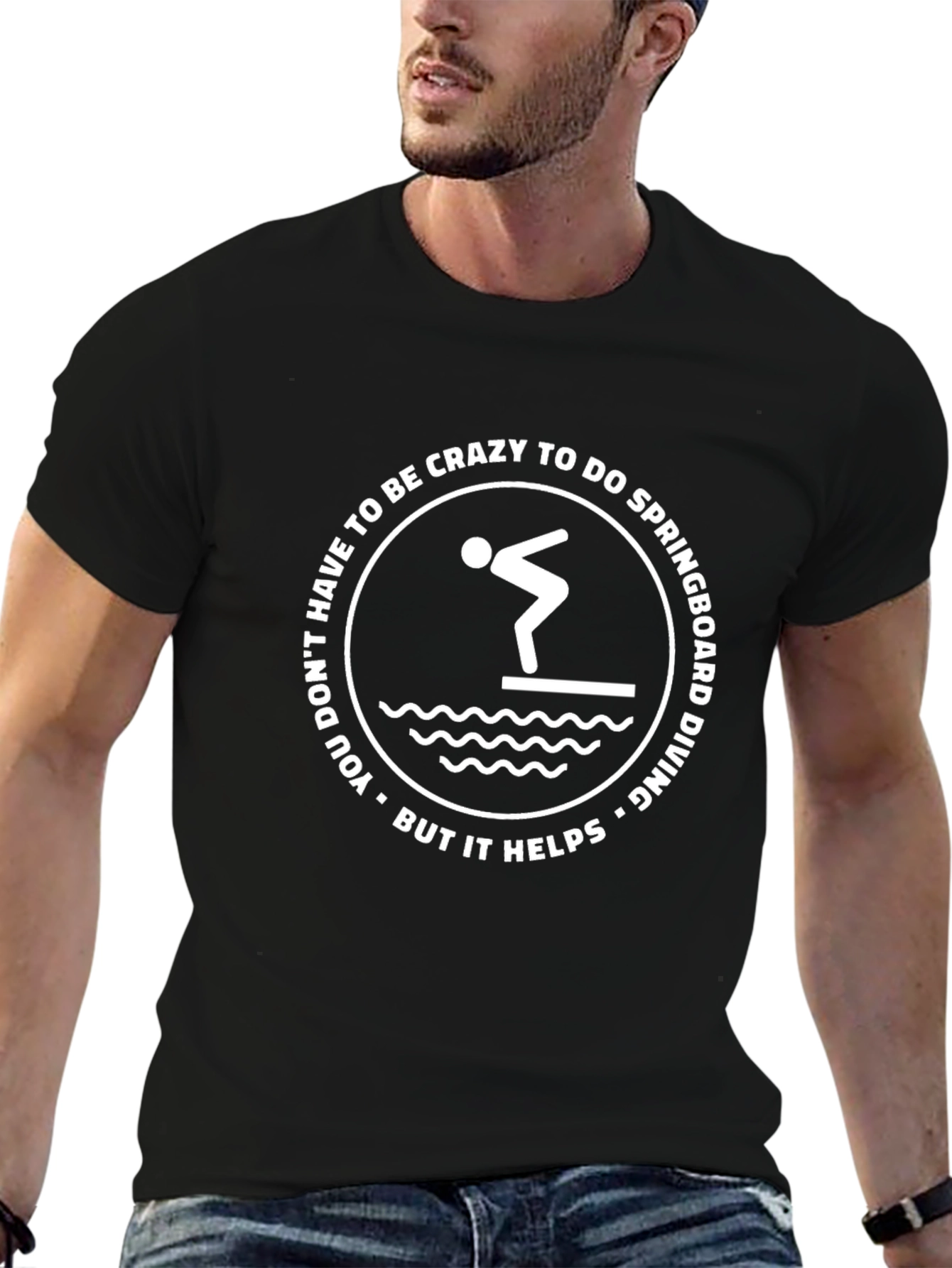 Crazy Springboard Diving Graphic T-Shirt
