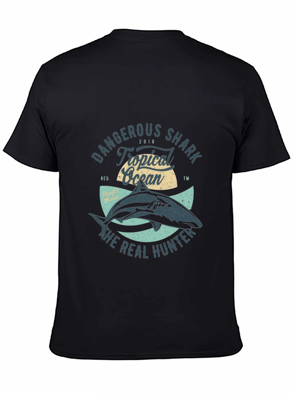 Dangerous Shark Tropical Ocean Graphic Tee