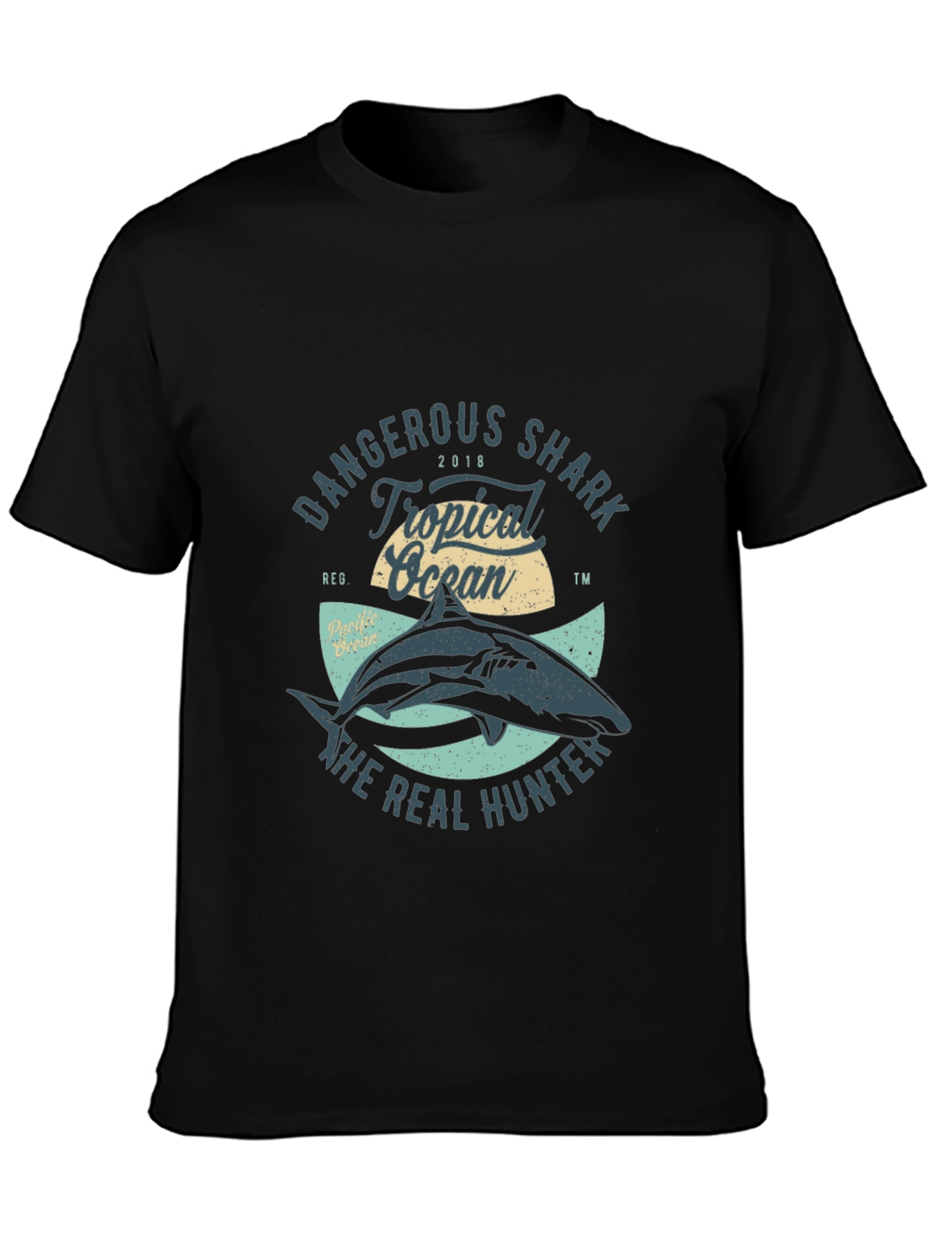 Dangerous Shark Tropical Ocean Graphic Tee