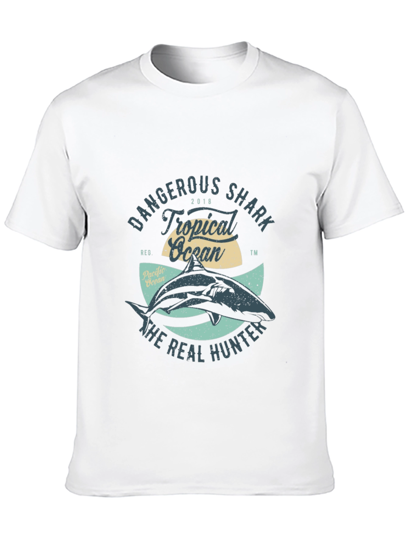 Dangerous Shark Tropical Ocean Graphic Tee