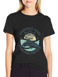 Dangerous Shark Tropical Ocean Graphic Tee