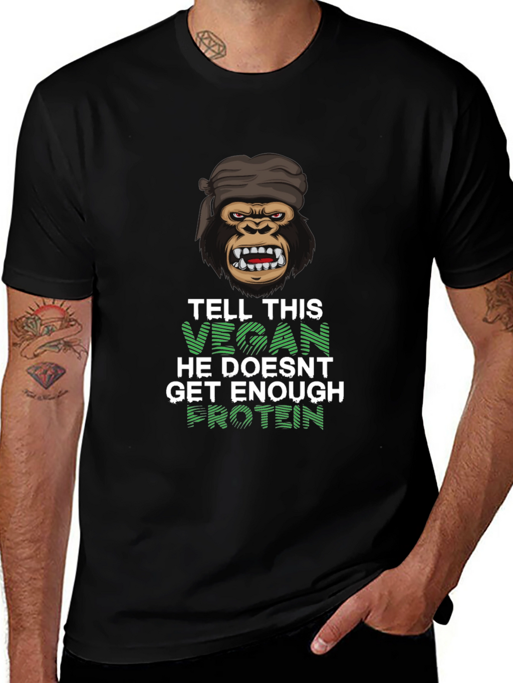 Vegan Gorilla T-Shirt - Get Enough Protein!