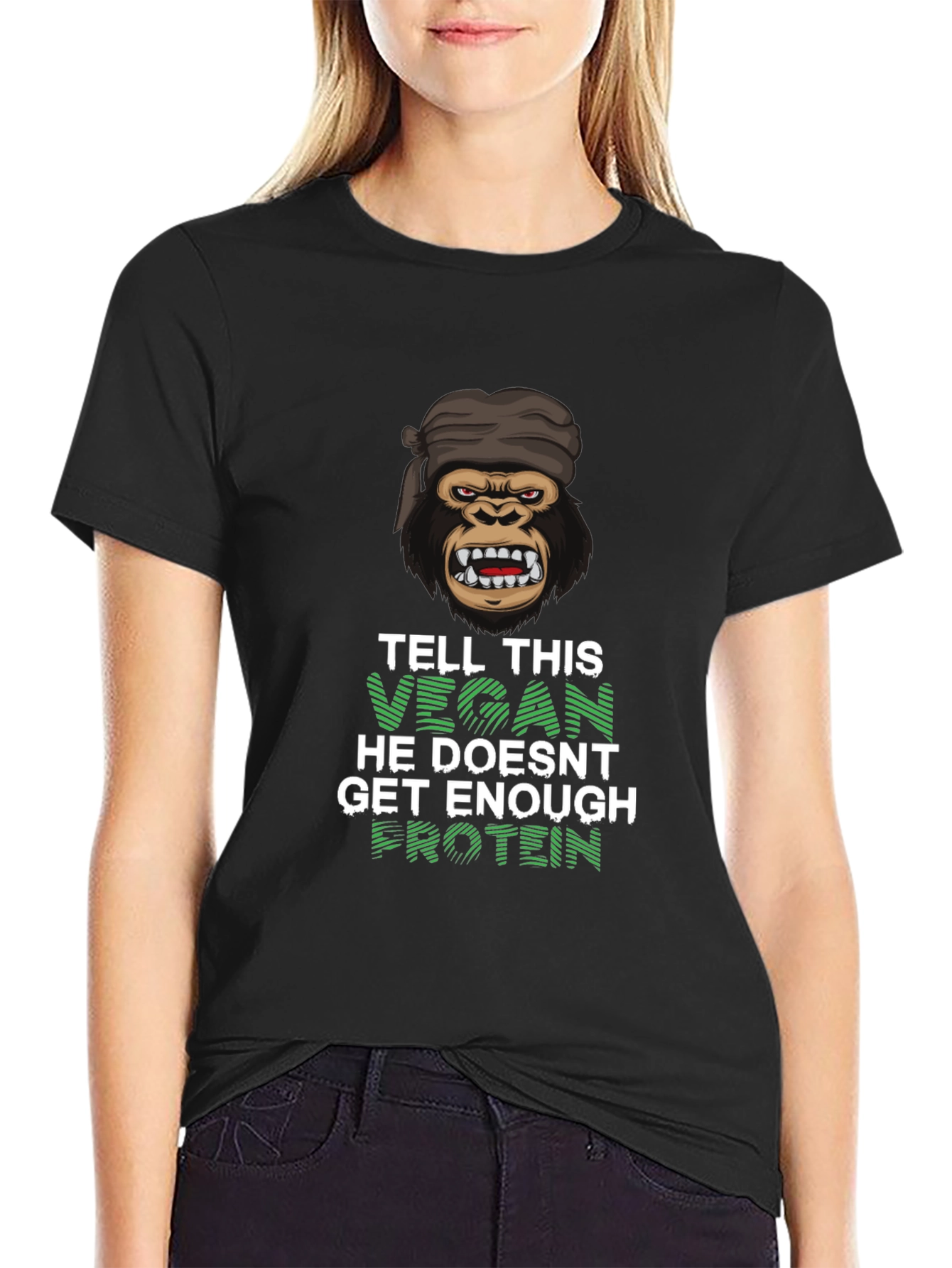Vegan Gorilla T-Shirt - Get Enough Protein!