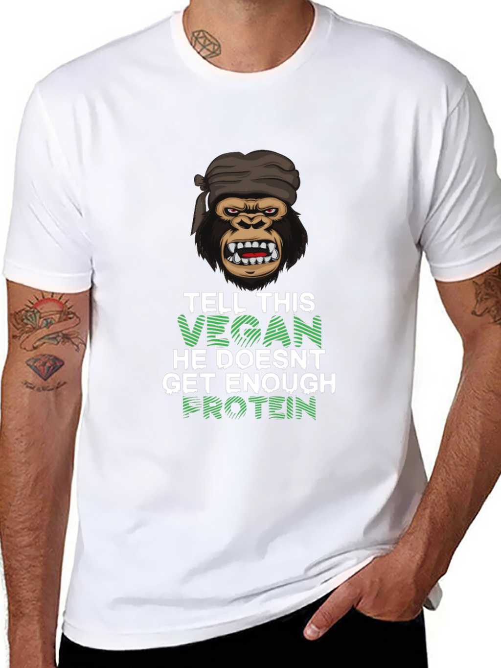Vegan Gorilla T-Shirt - Get Enough Protein!