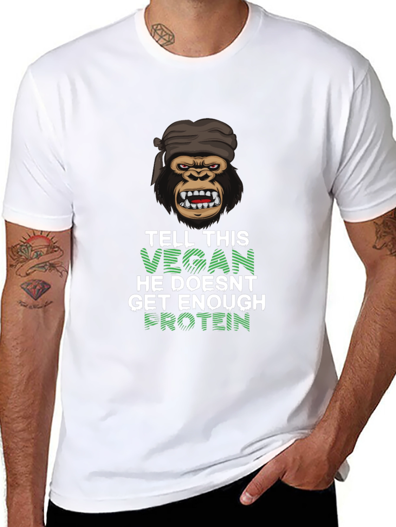Vegan Gorilla T-Shirt - Get Enough Protein!