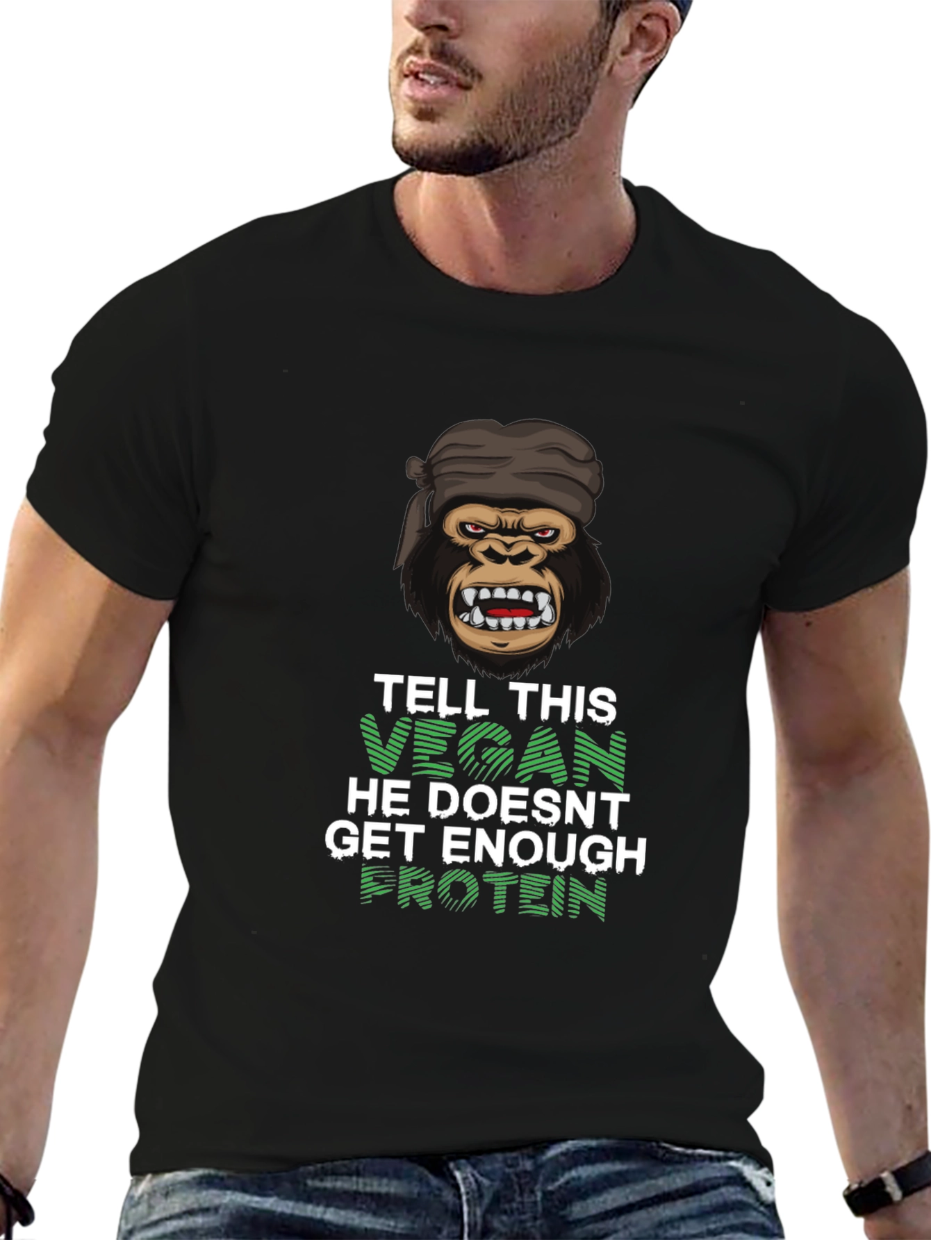 Vegan Gorilla T-Shirt - Get Enough Protein!