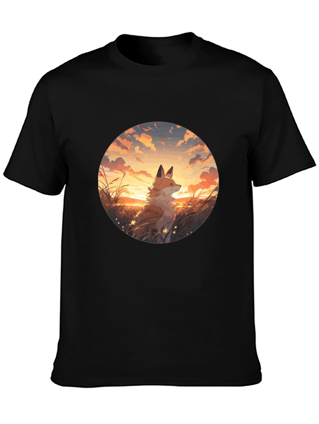 Fox Sunset Graphic Tee - Black