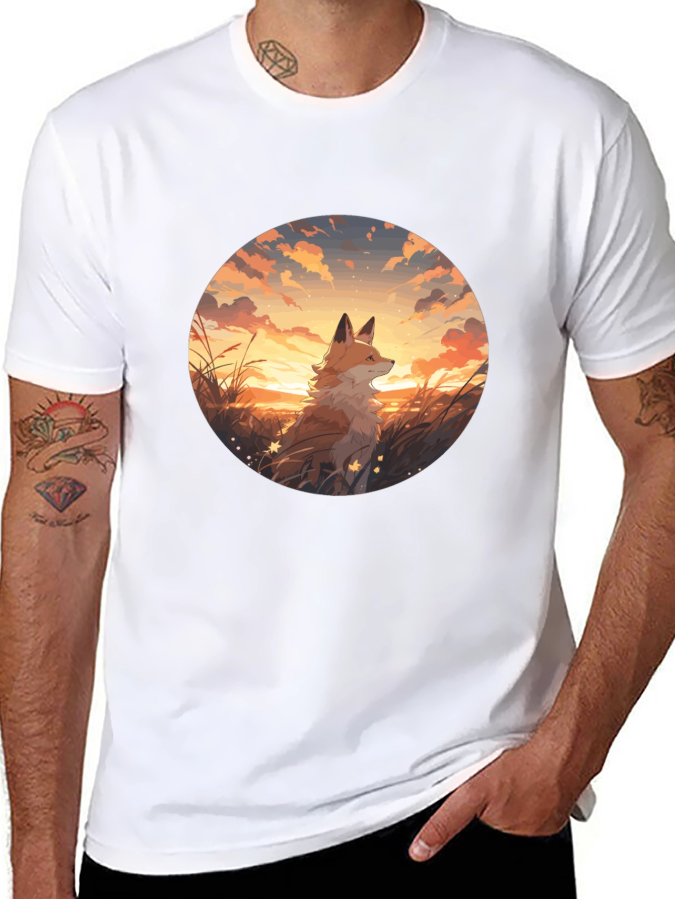 Fox Sunset Graphic Tee - Black