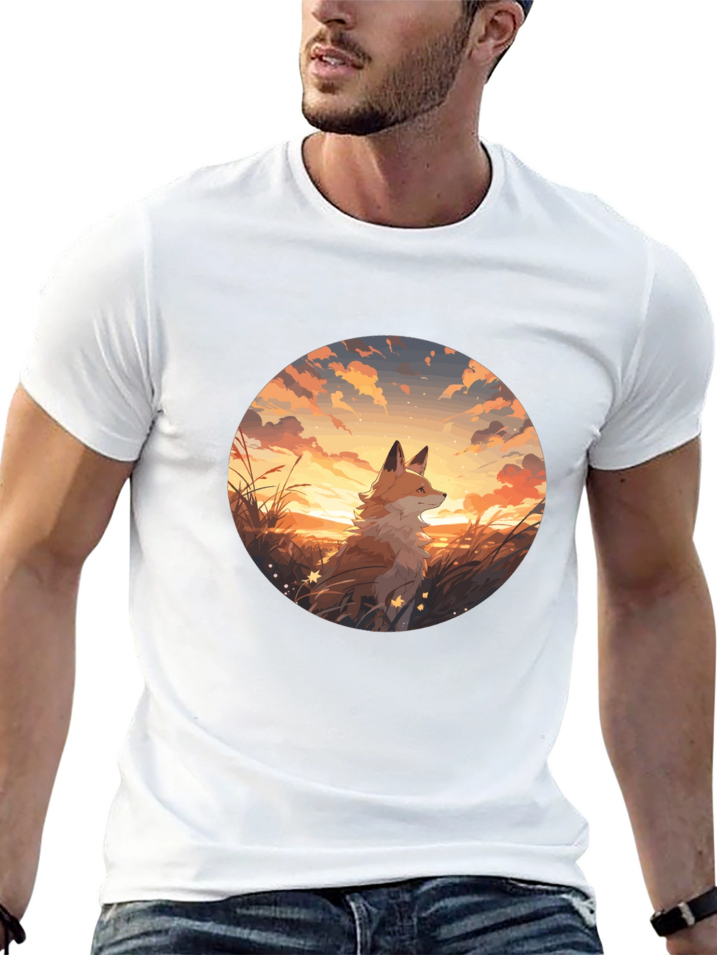 Fox Sunset Graphic Tee - Black