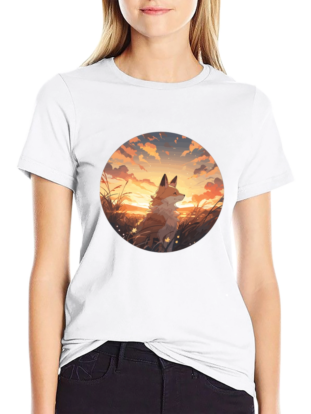 Fox Sunset Graphic Tee - Black