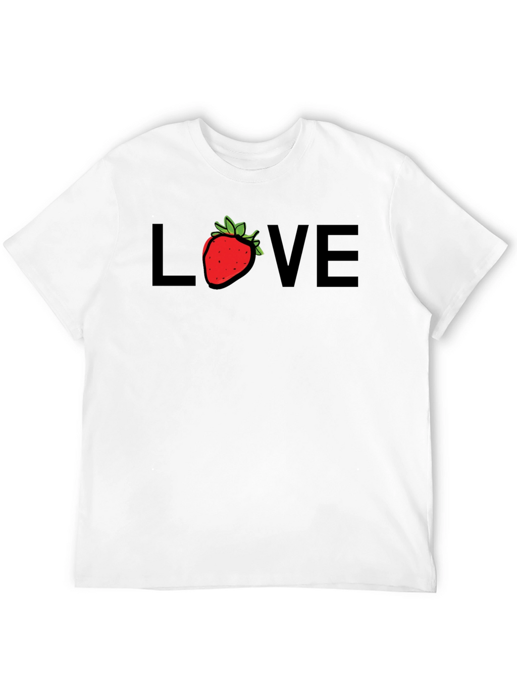 Strawberry Love Graphic Tee - Black Cotton Blend