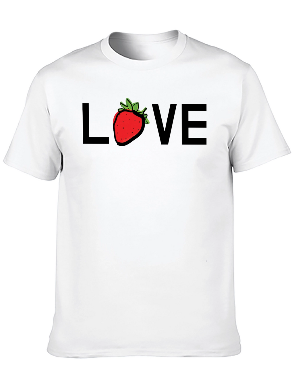 Strawberry Love Graphic Tee - Black Cotton Blend