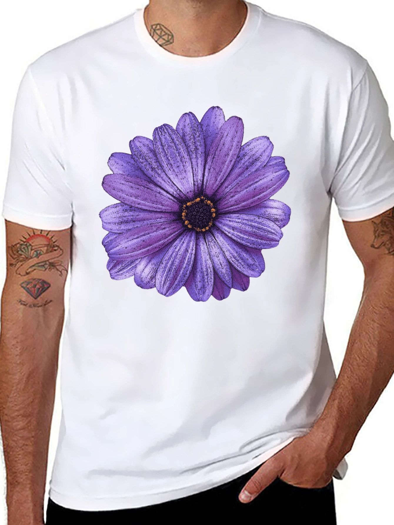 Purple Daisy Graphic T-Shirt