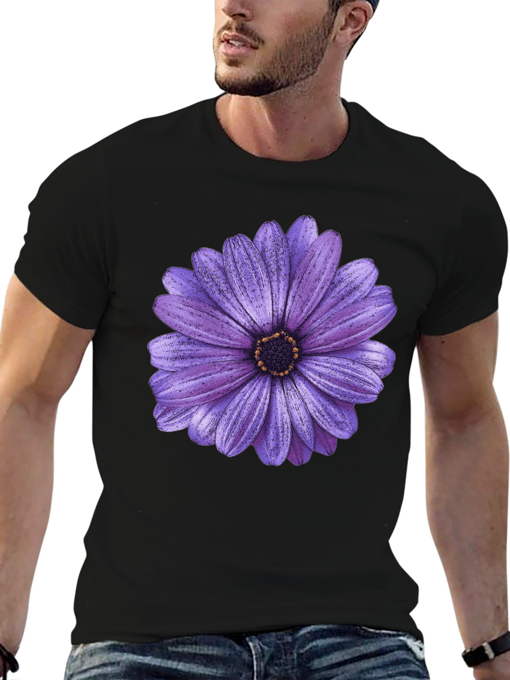 Purple Daisy Graphic T-Shirt