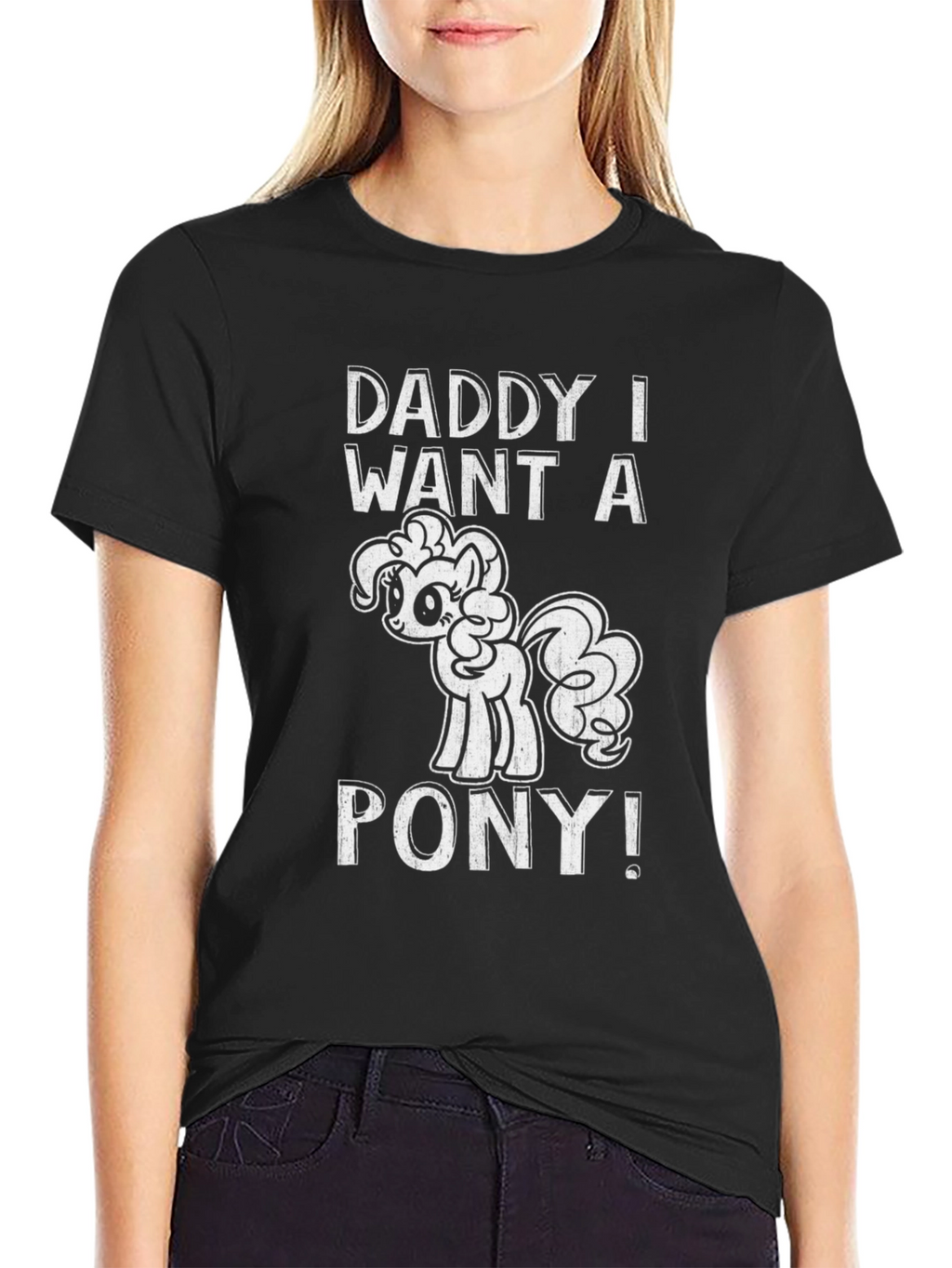 Daddy I Want a Pony Black Graphic Tee