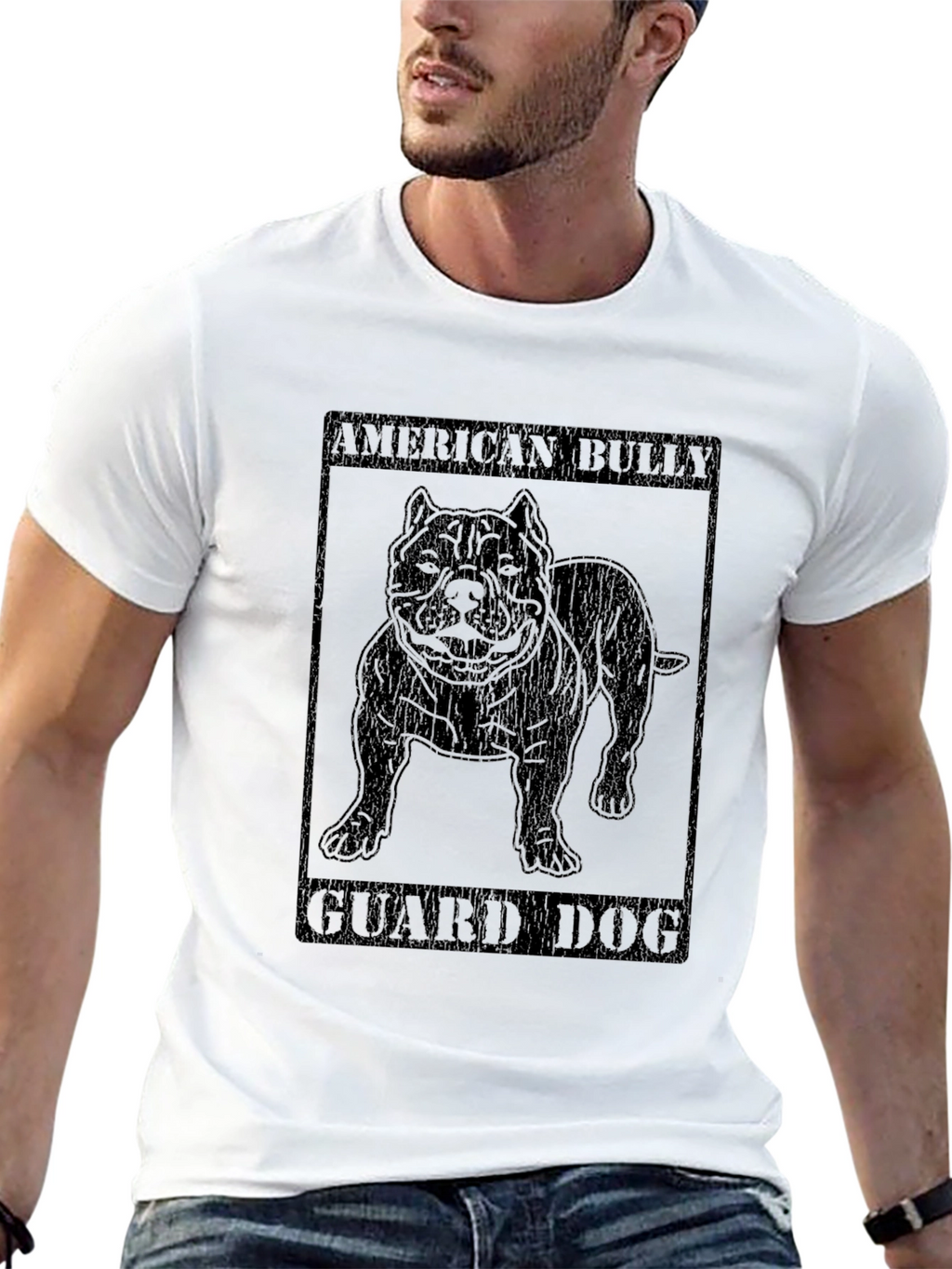 American Bully Guard Dog Black T-Shirt