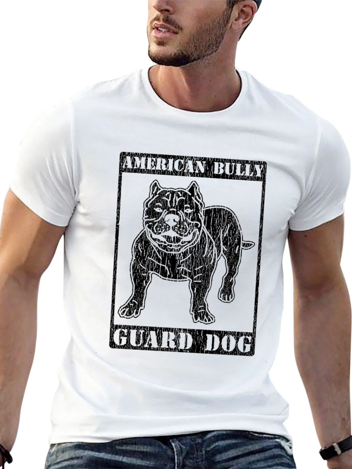 American Bully Guard Dog Black T-Shirt