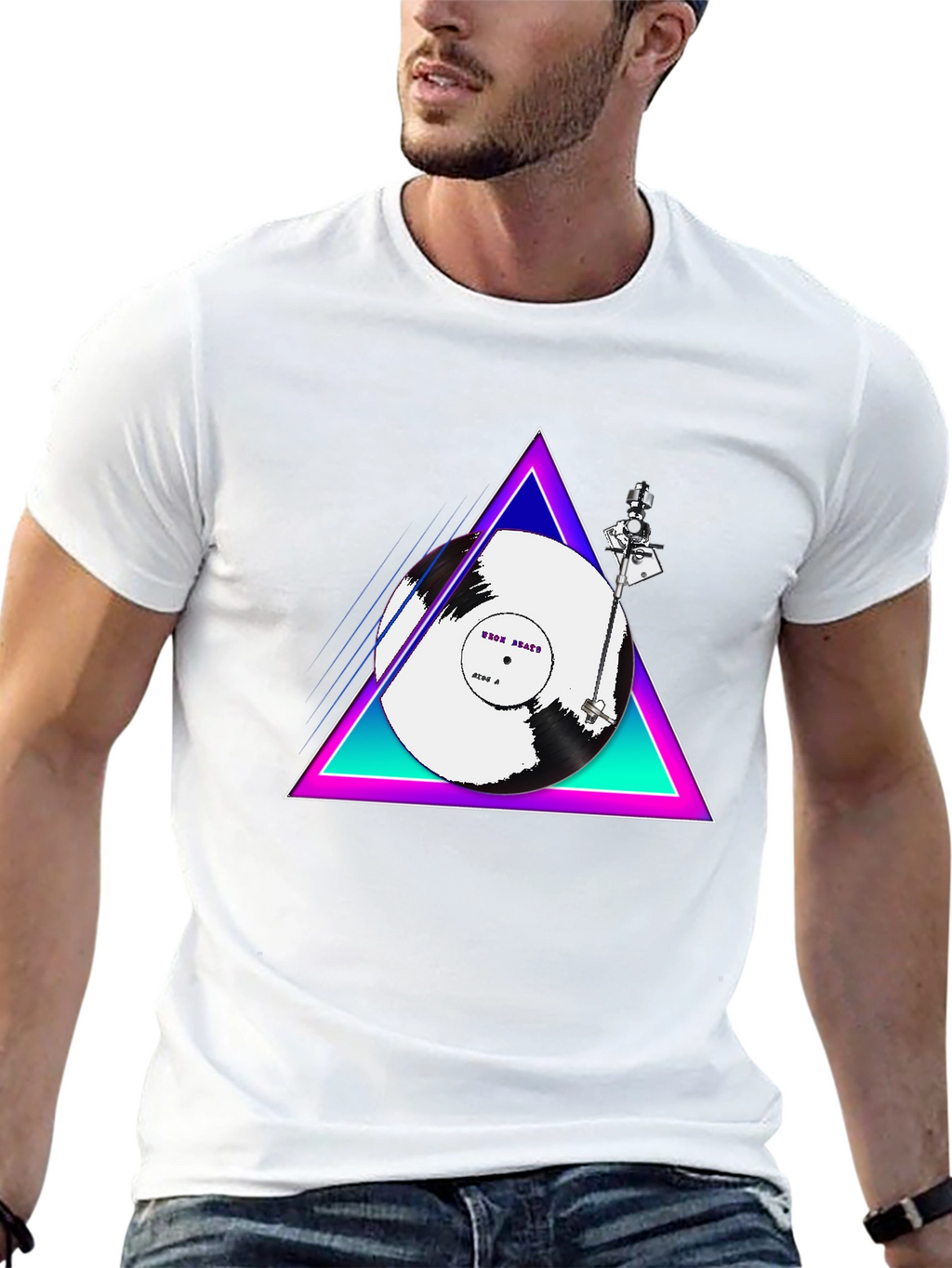 Retro Vinyl Turntable T-Shirt - Black