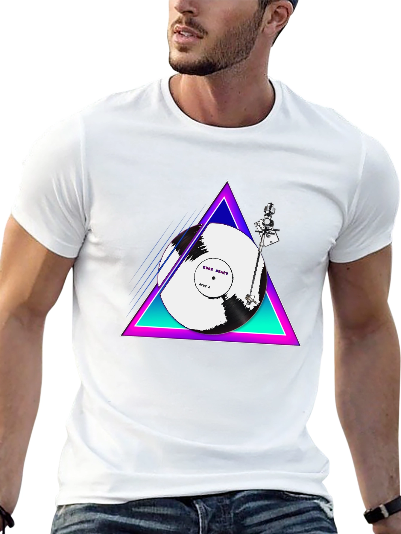 Retro Vinyl Turntable T-Shirt - Black